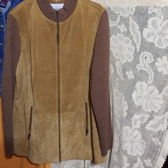 J G Hook 100% Leather Suede Jacket & Skirt 16W - Picture 6 of 7